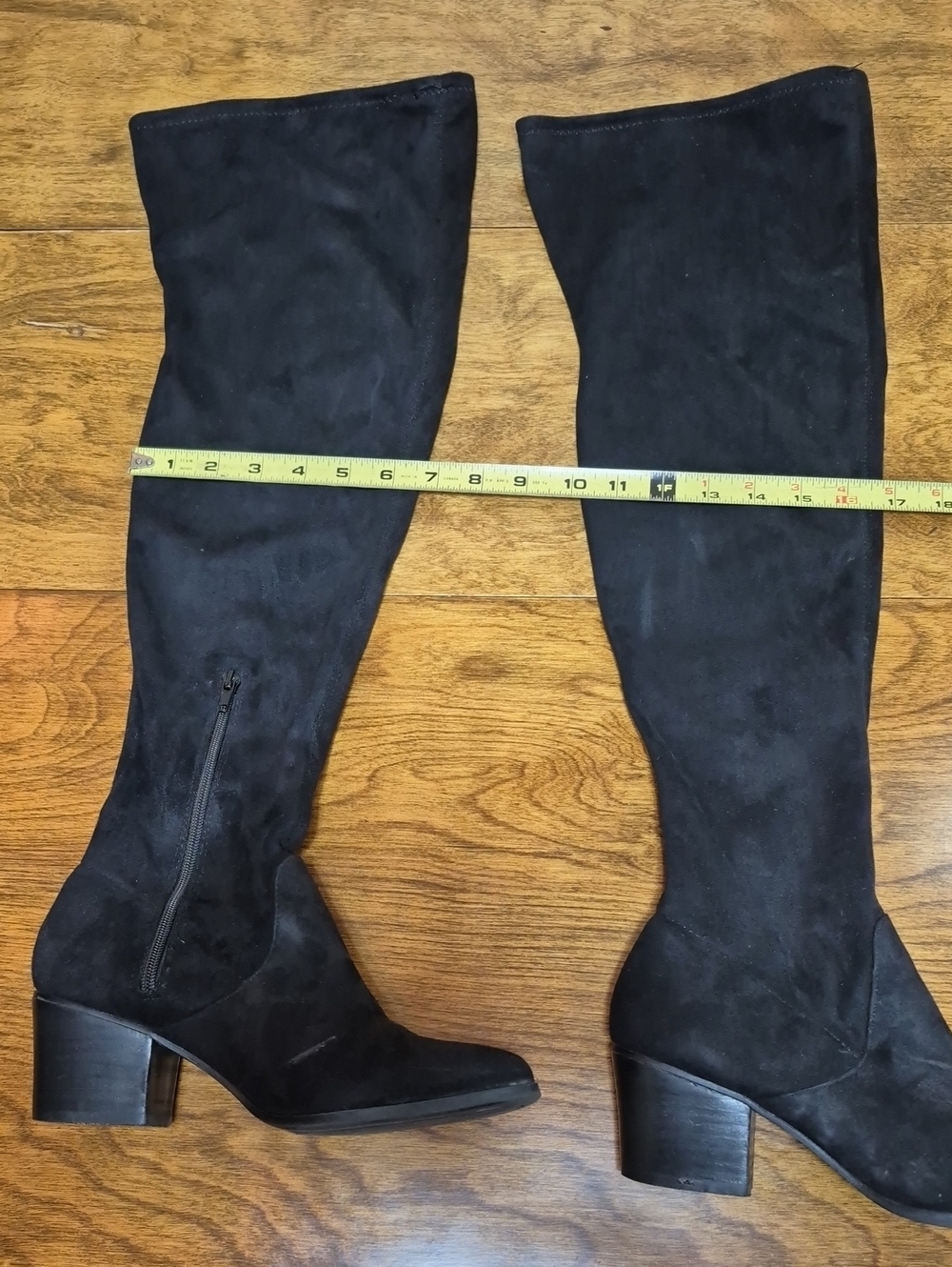 ALDO Women's Black Faux Suede Long Over-the-Knee Boots Block Heel - Picture 13 of 16